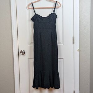 Hutch | Charcoal Heather Ruffle Hem Midi Dress Size XS